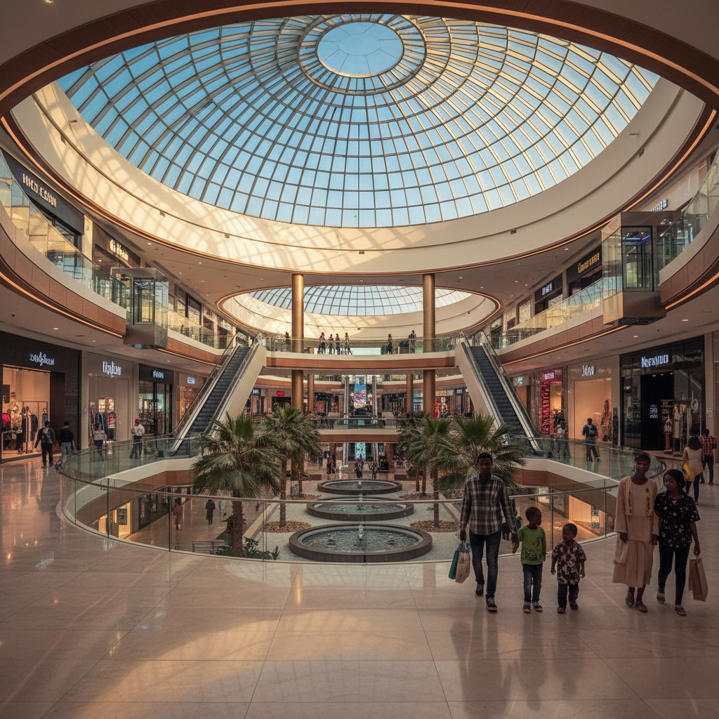 Modern shopping mall interior in Khartoum, Sudan, horizontal