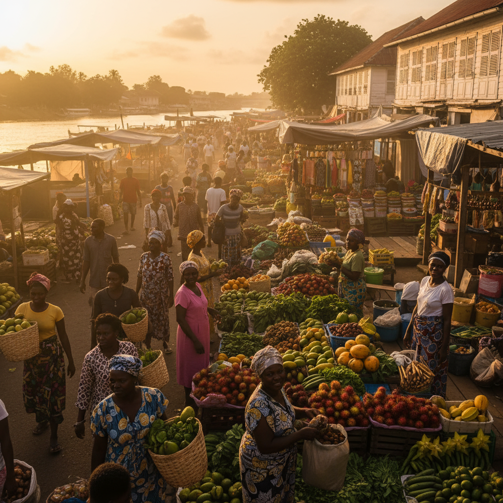 Suriname local market shopping horizontal
