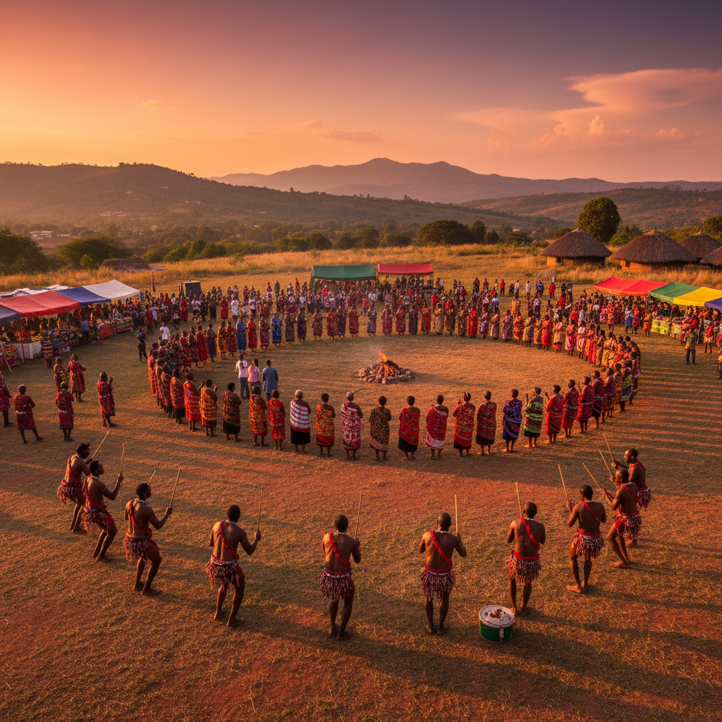 people joining community event in Eswatini