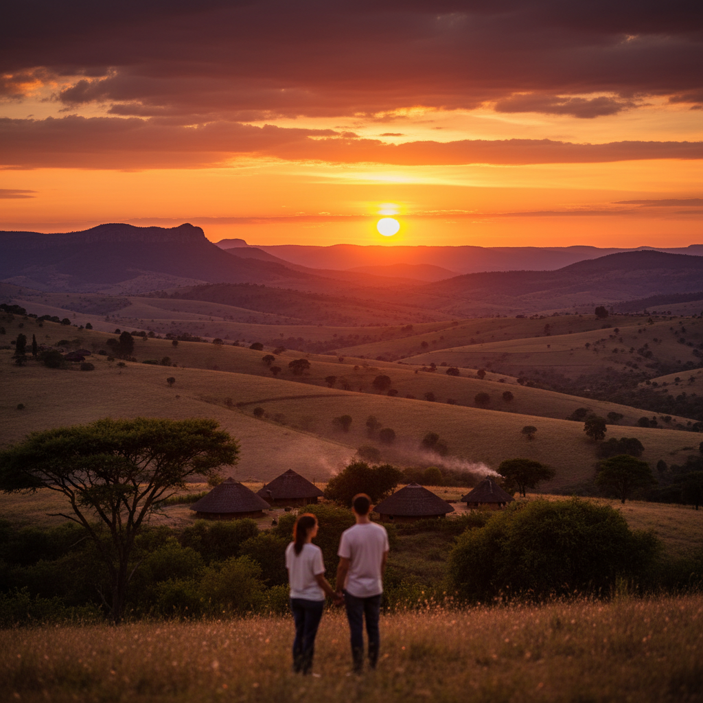 romantic sunset view in Eswatini