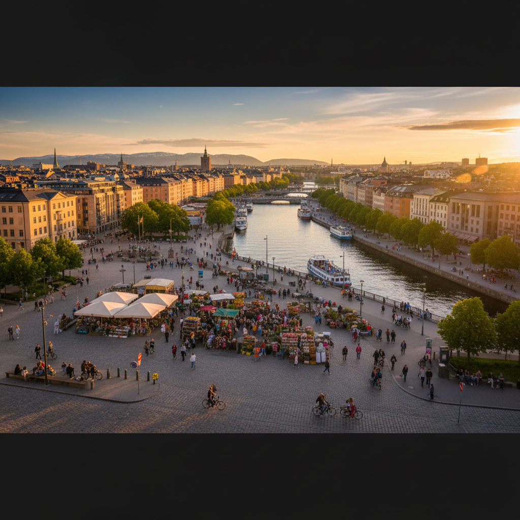 Sweden social life overview cityscape