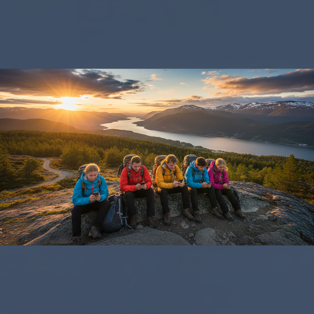Young adults using smartphones outdoors Sweden
