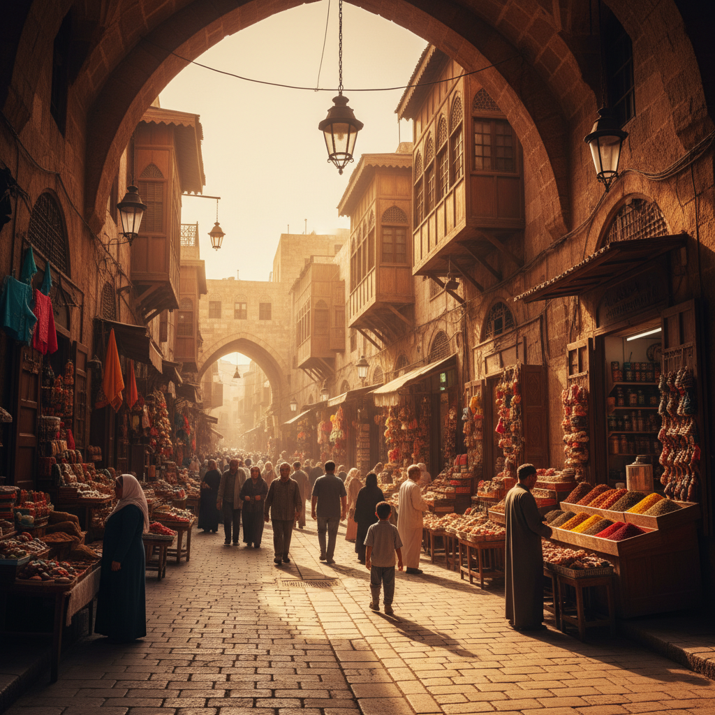 Street scene in Damascus, horizontal