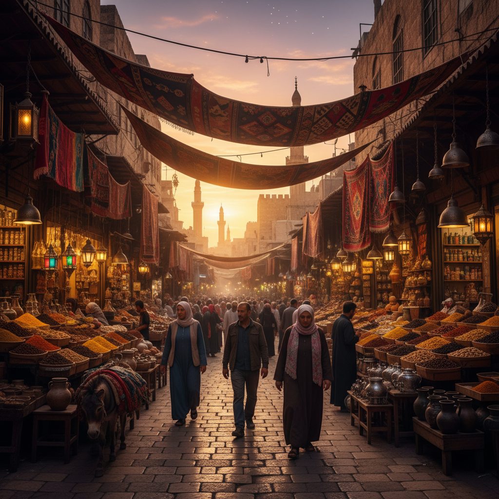 Shopping areas in Syrian cities, horizontal