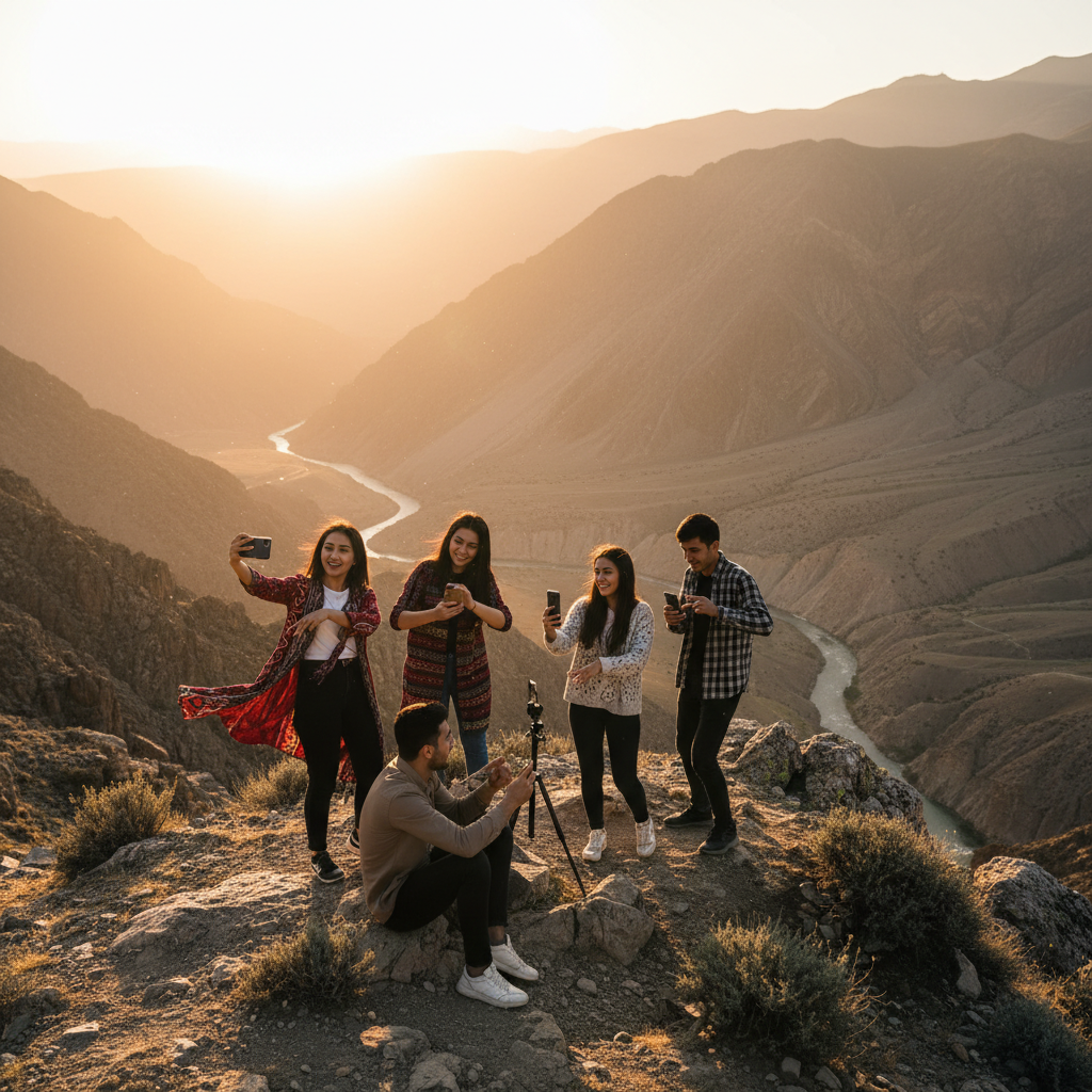 Tajikistan youth using smartphones social media trends