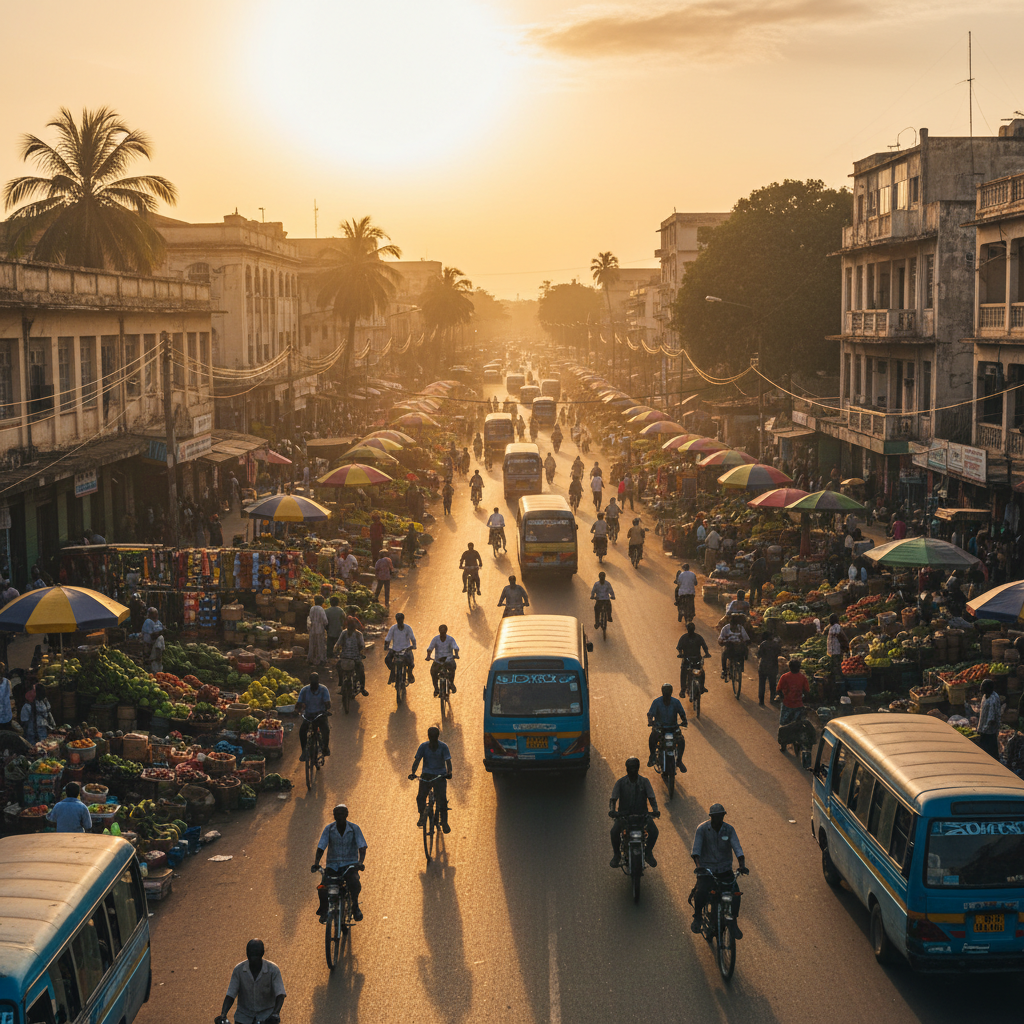 Dar es Salaam bustling street horizontal