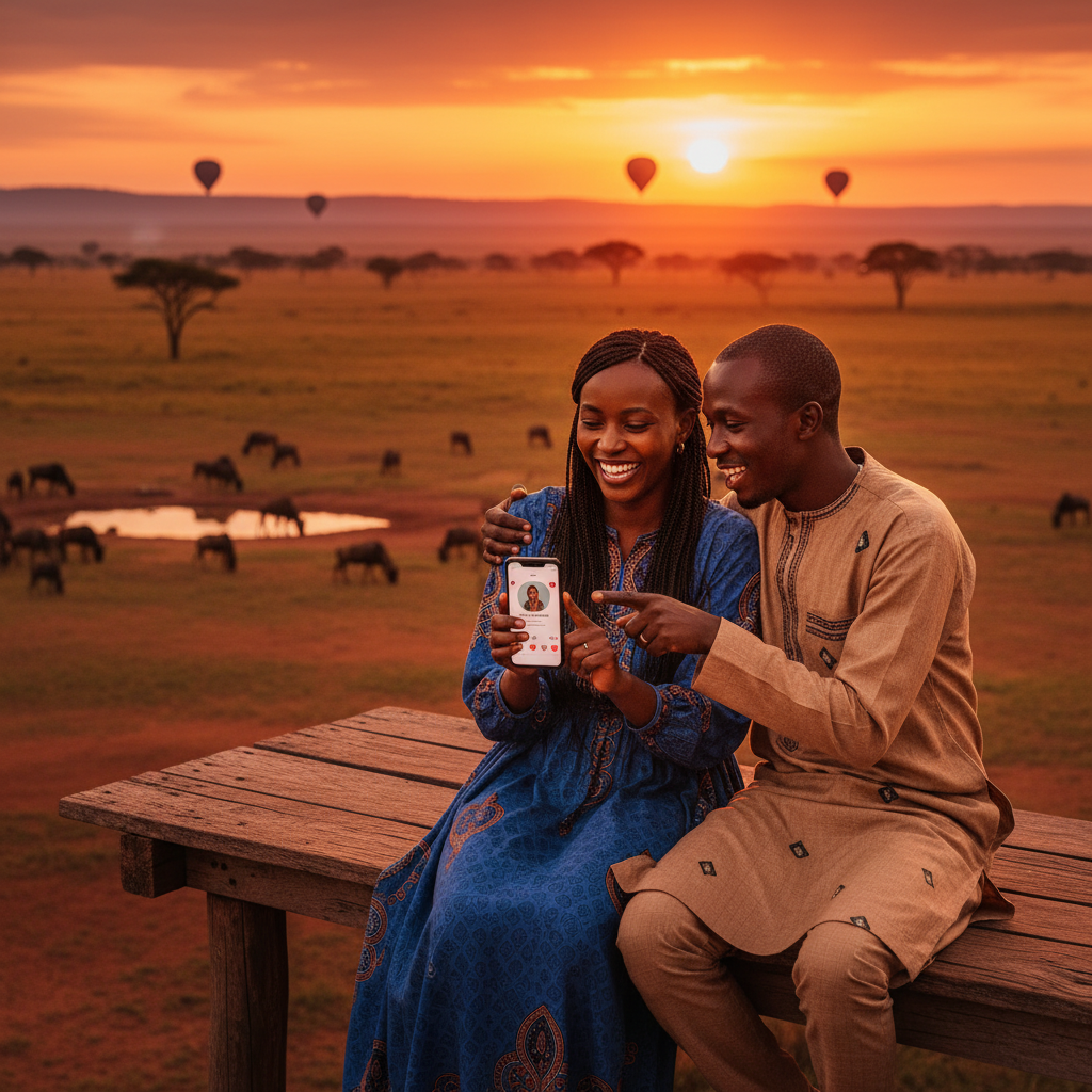 Tanzanian couple interacting online dating horizontal