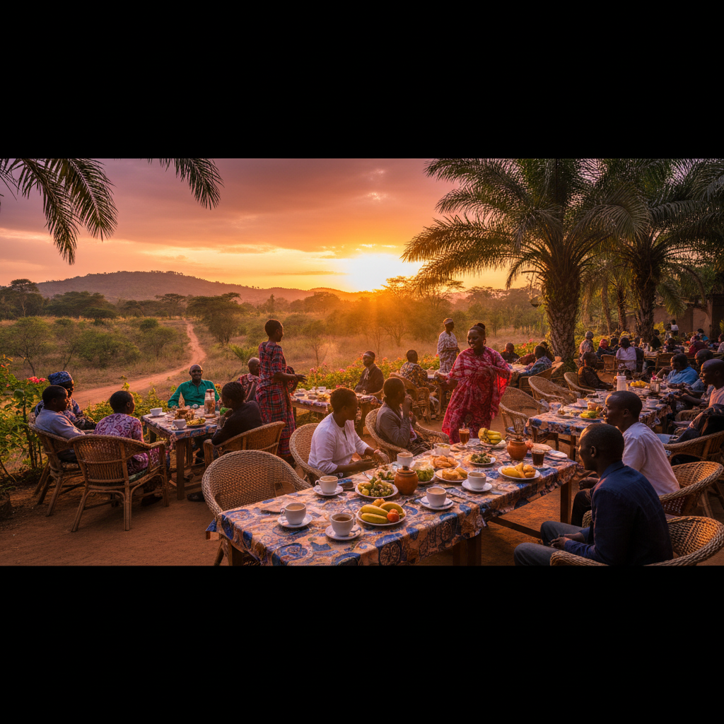 Tanzanian cafe social gathering horizontal