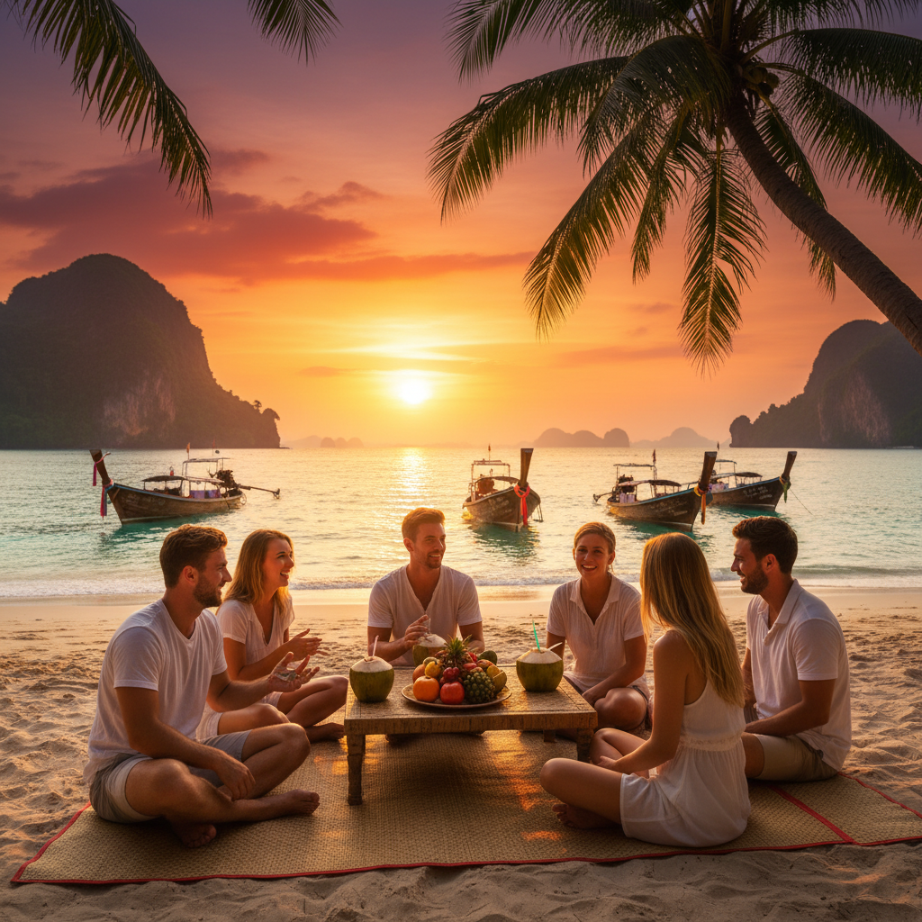 Group of friends gathering Thailand