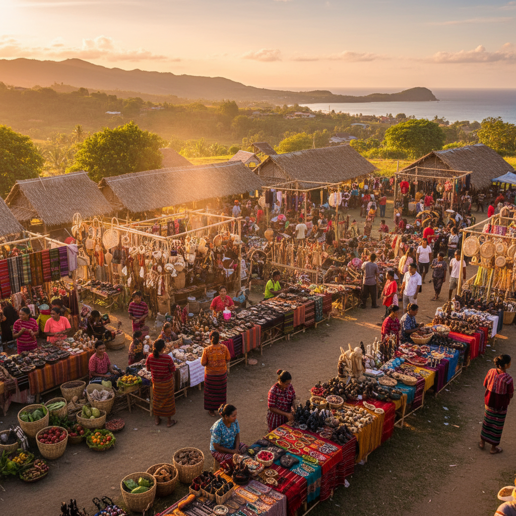 Timor Leste shopping local crafts market horizontal