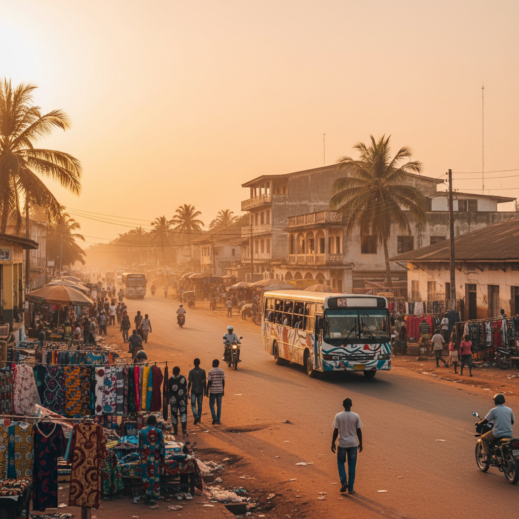Lome street scene vibrant horizontal