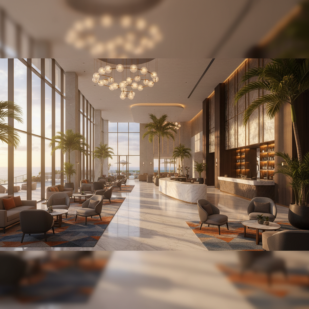 Modern hotel lobby in Lome horizontal
