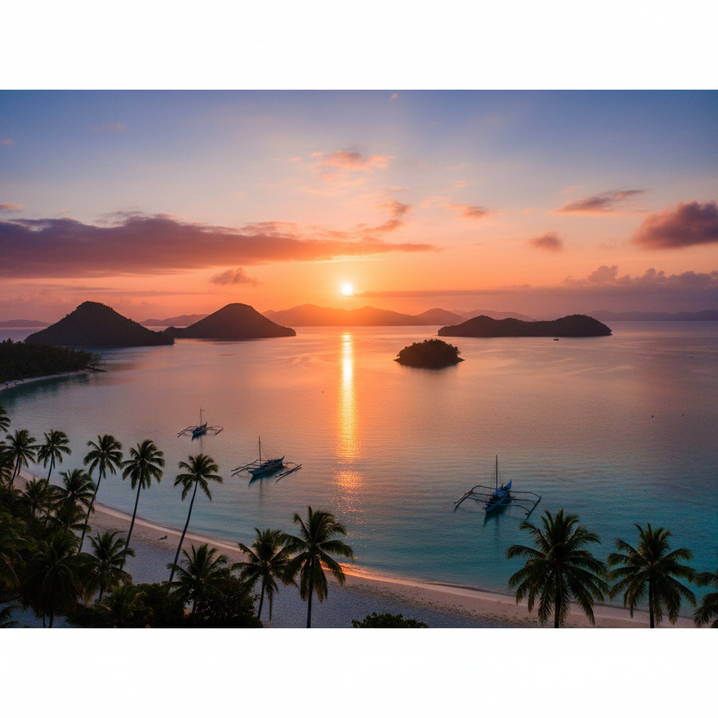 Sunrise over Tongan lagoon