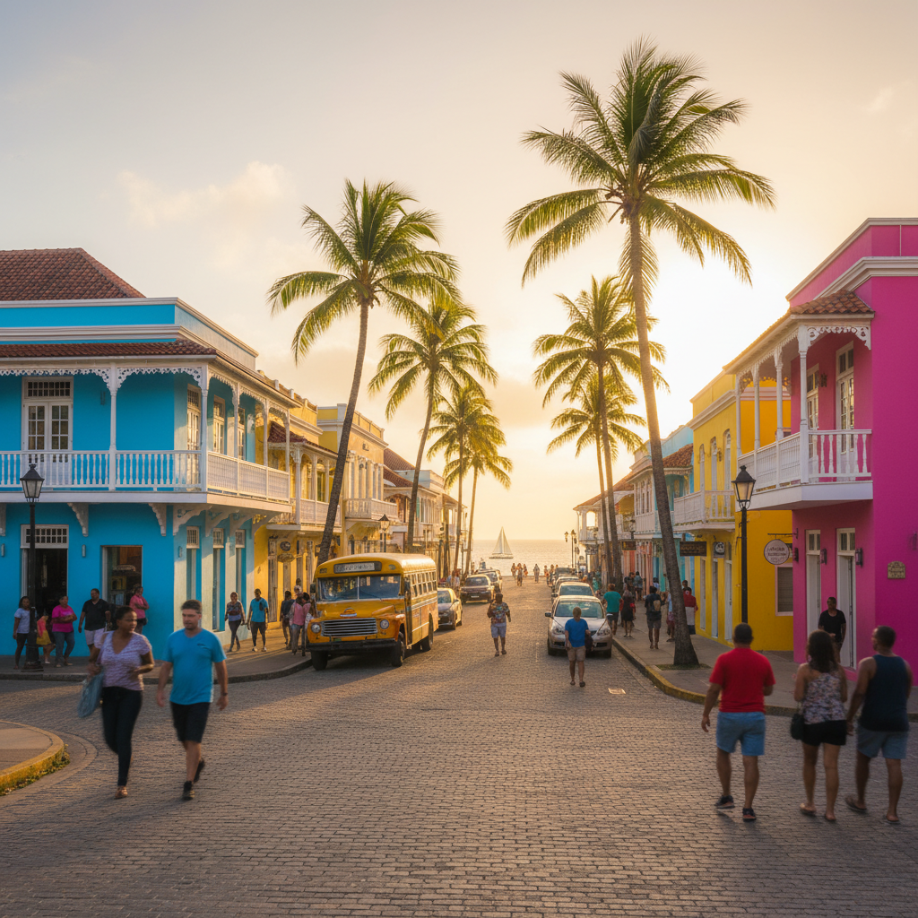 Trinidad and Tobago city life horizontal photo