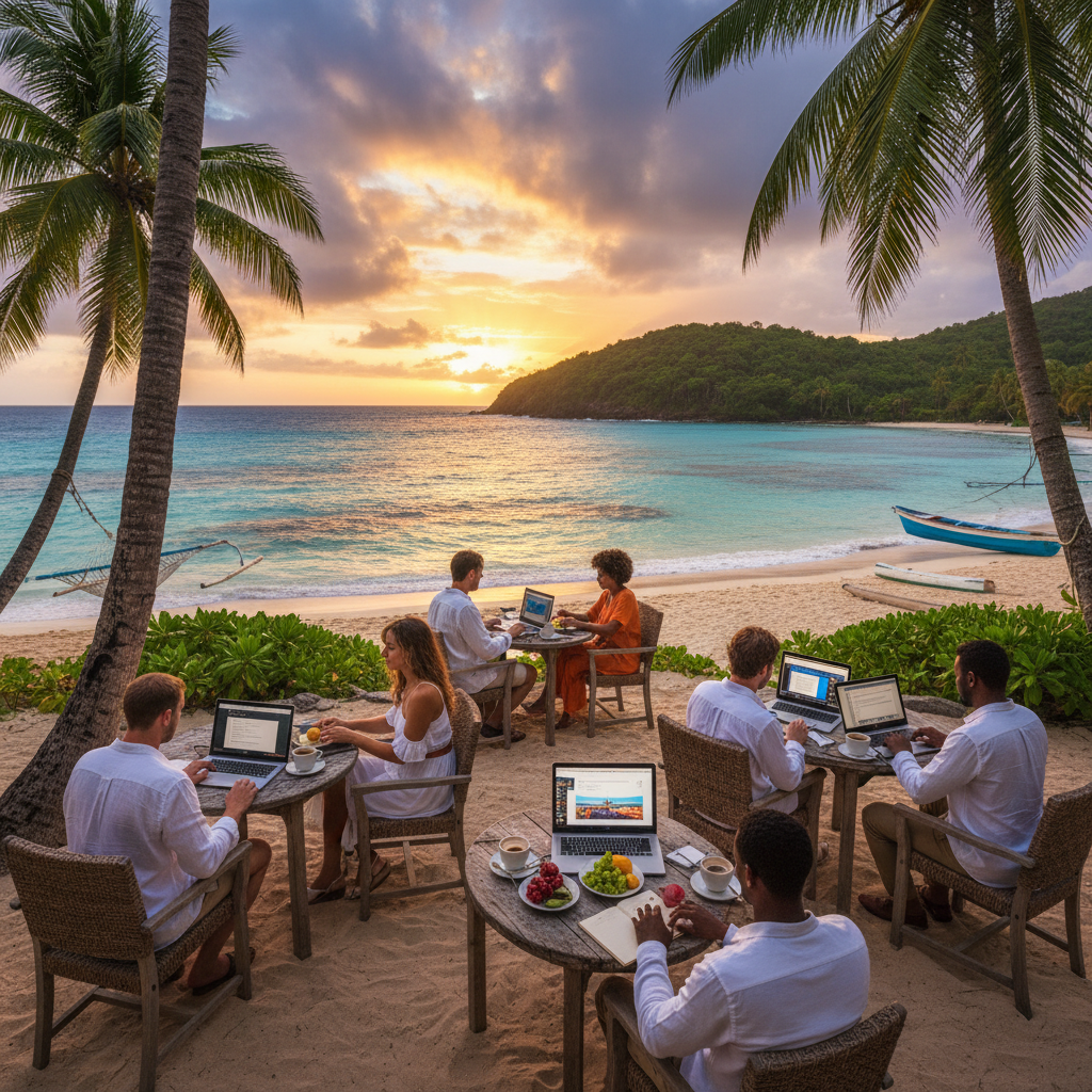 Trinidad and Tobago earning money horizontal photo