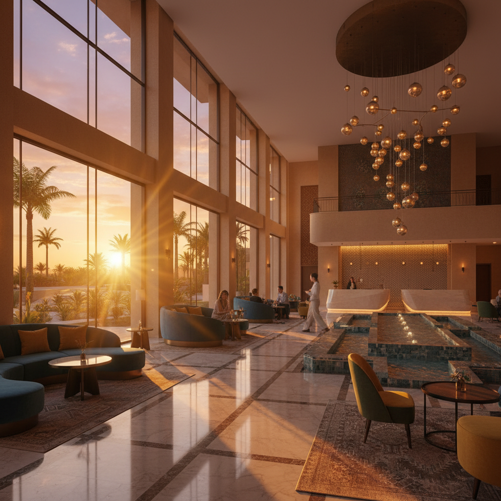 Tunisia modern hotel interior horizontal