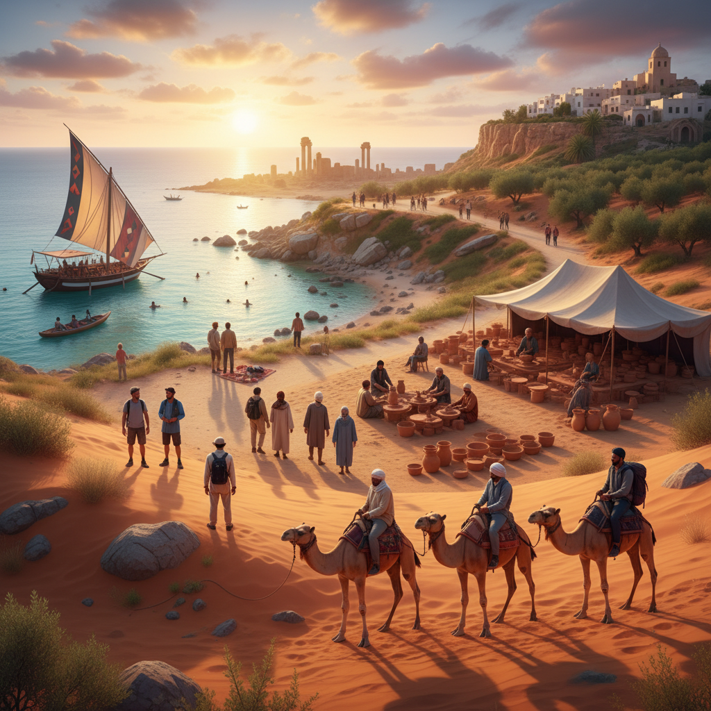 Tunisia people connecting group horizontal