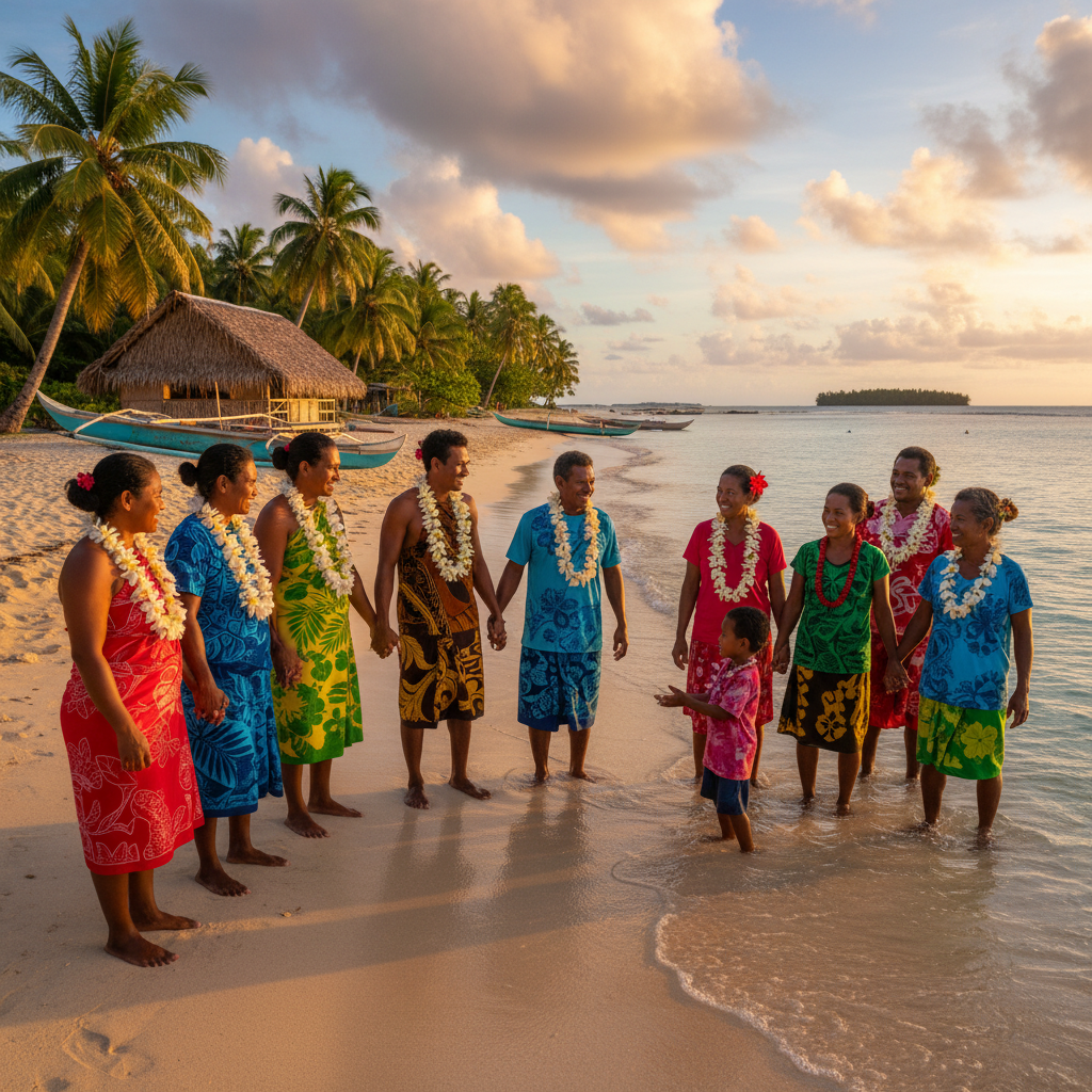 Tuvalu people interacting community horizontal