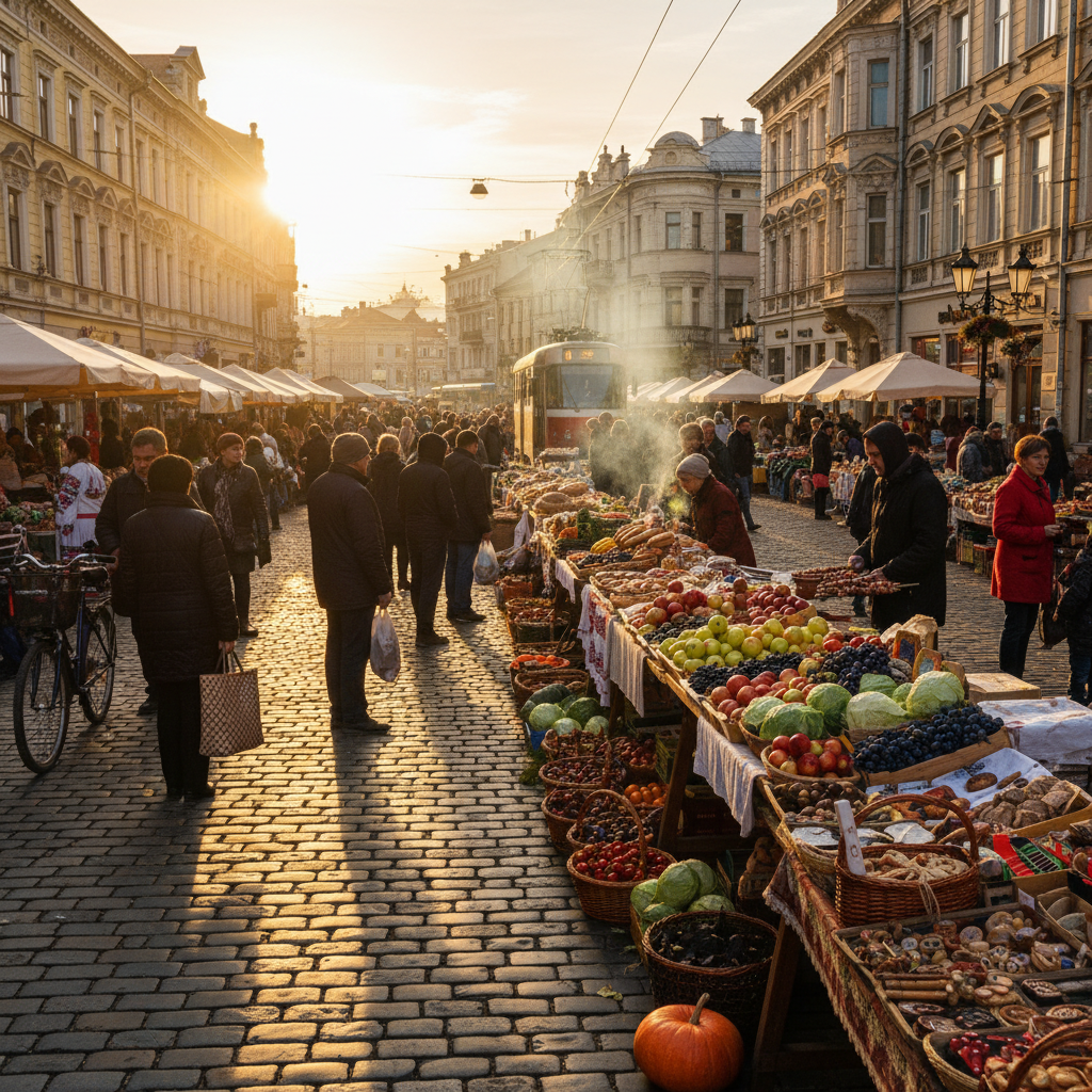 People shopping in a modern mall in Ukraine horizontal