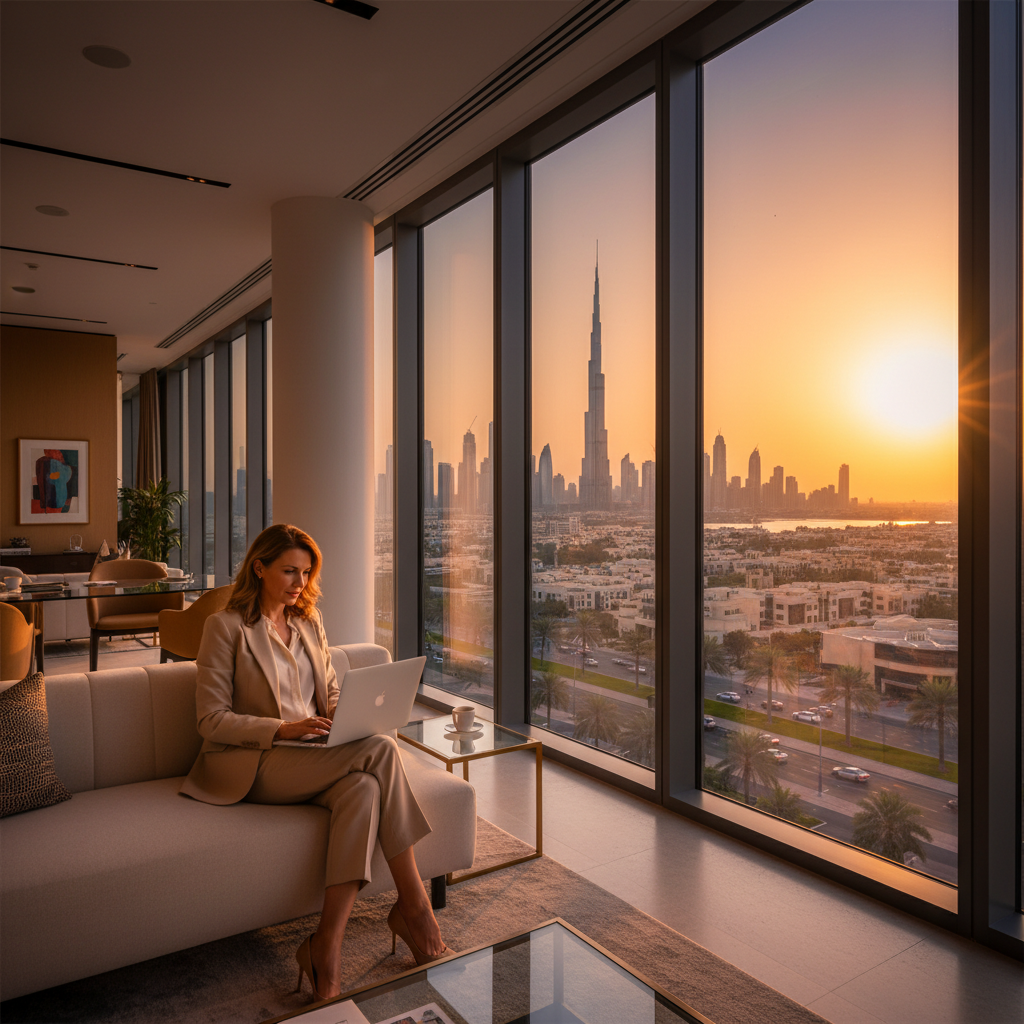 Romantic evening walk on Jumeirah Beach