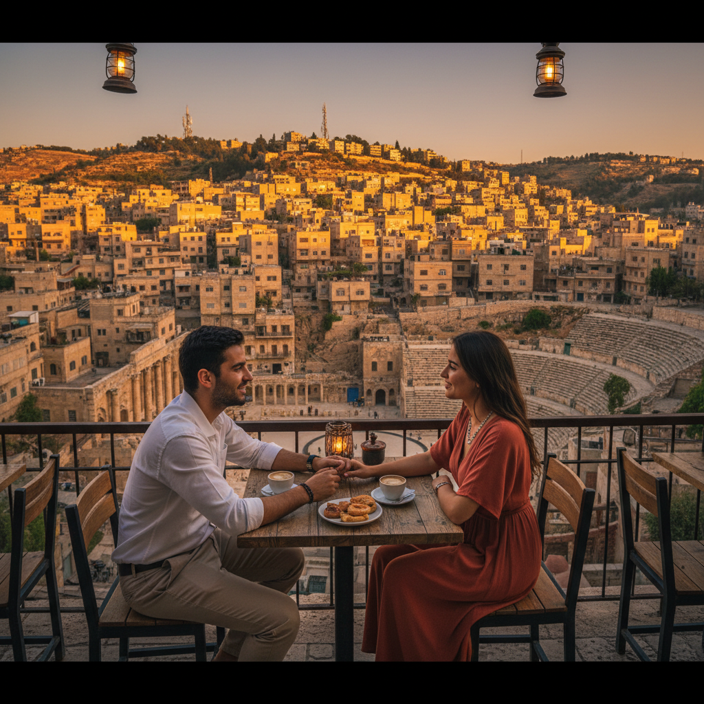 Jordan couple cafe meeting Amman romantic