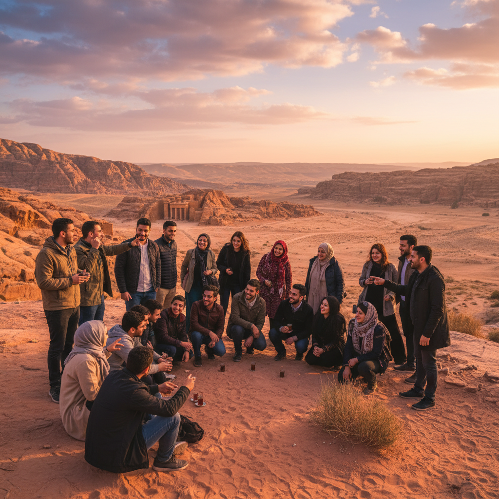 Jordan diverse young people social connection gathering