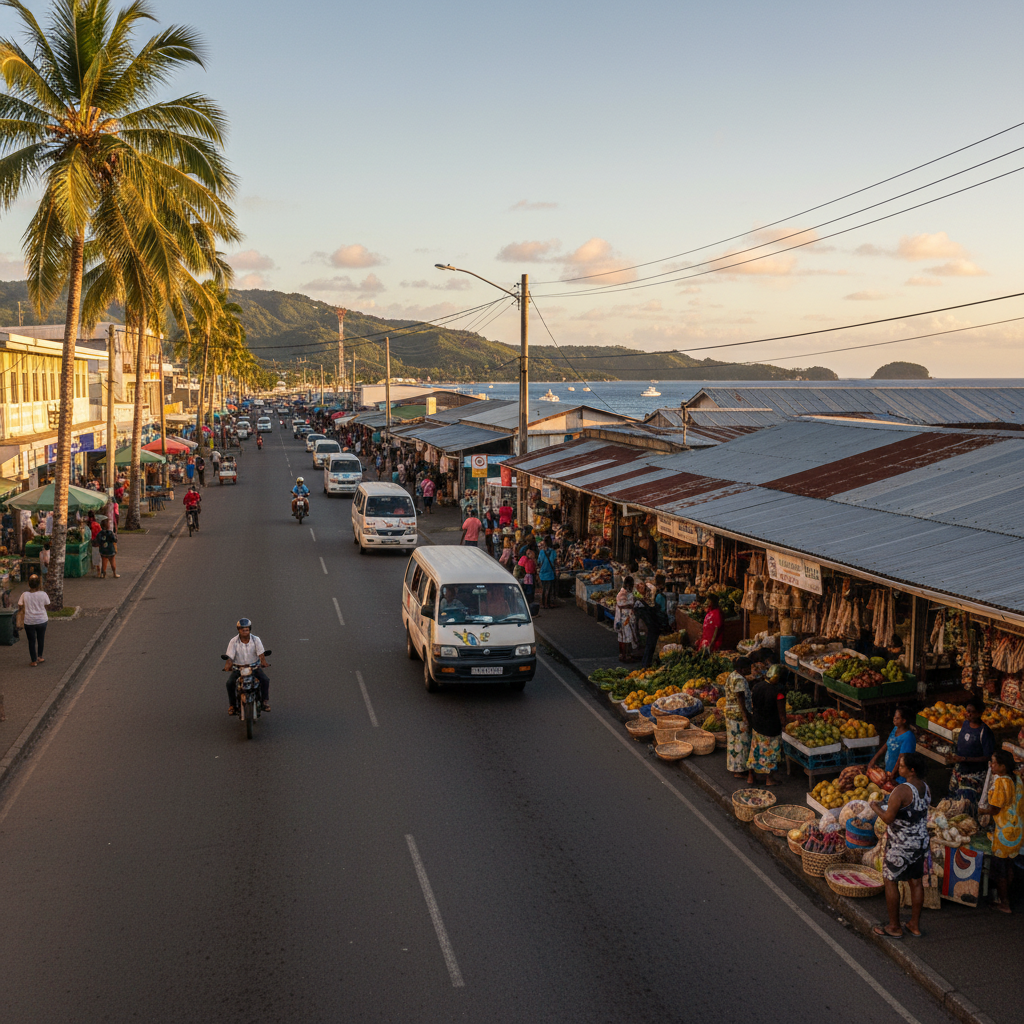 Vanuatu urban street scene