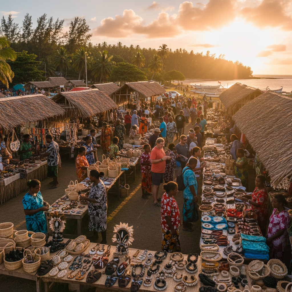 Vanuatu local handicraft shopping
