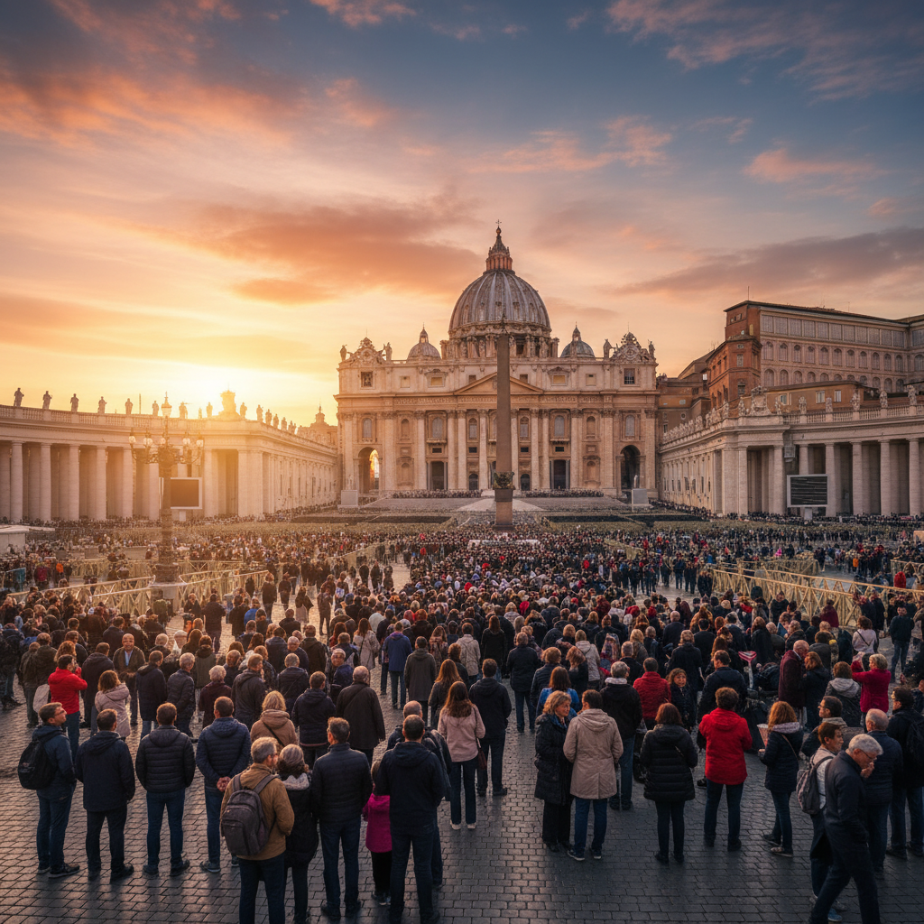 Vatikan community event, people joining, horizontal