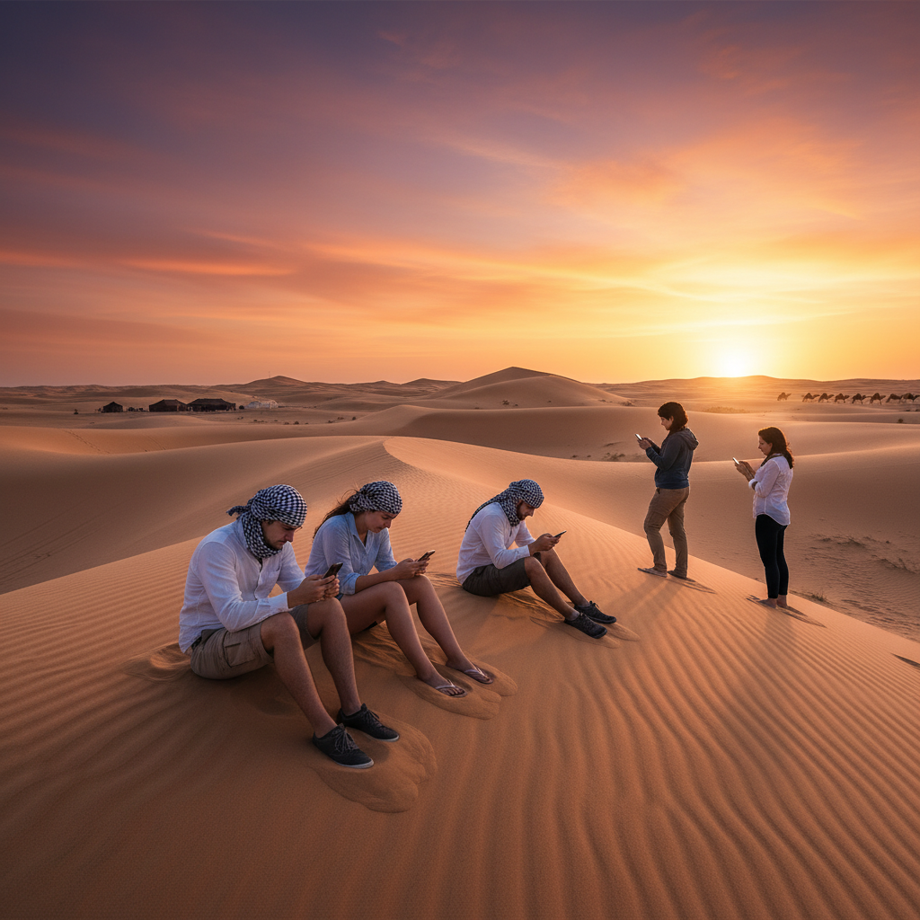 young adults using smartphones in Western Sahara