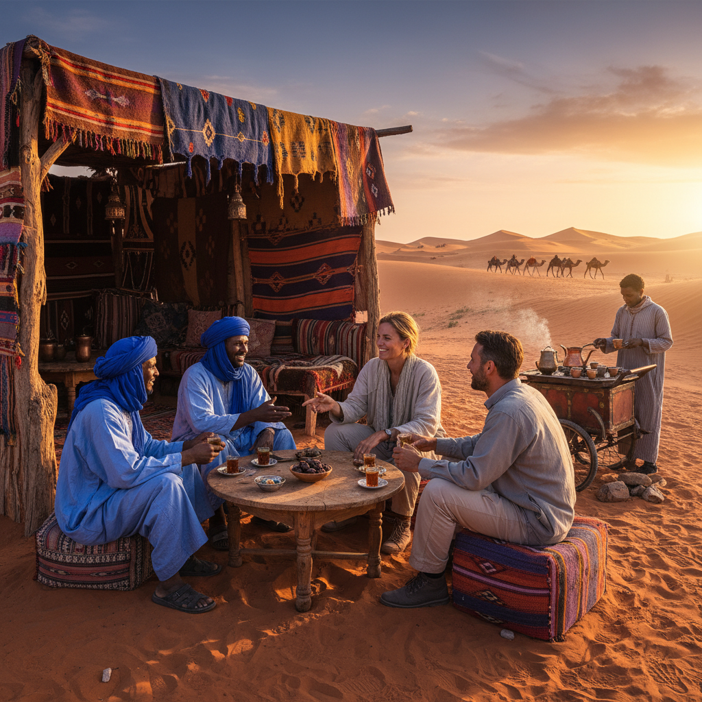 people meeting at a cafe in Western Sahara