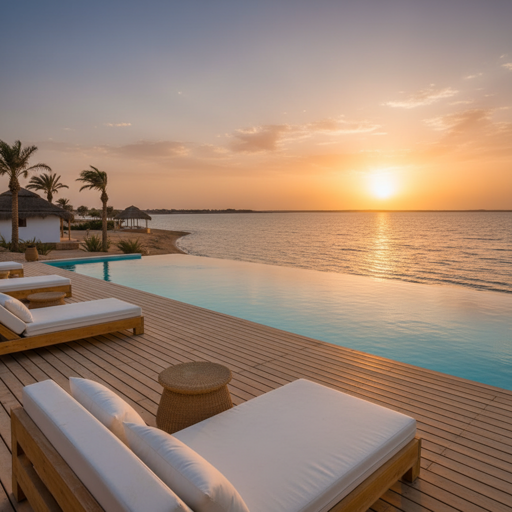 Dakhla Attitude Hotel Western Sahara luxury lagoon terrace Atlantic view