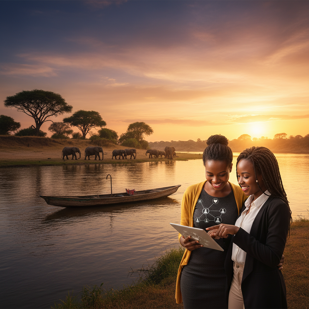 Zambia online dating concept horizontal