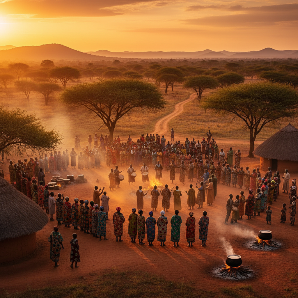 Zambia community gathering horizontal