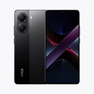 Vue arrière du POCO X7 Pro montrant le triple appareil photo 108 MP et le design incurvé du boîtier