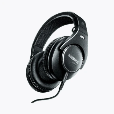 Vue latérale du Shure SRH840 avec coussinets rembourrés – Confort longue session et réponse fréquentielle étendue