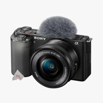 Sony ZV-E10 – Caméra mirrorless légère avec écran orientable, parfaite pour la création de contenu vidéo.