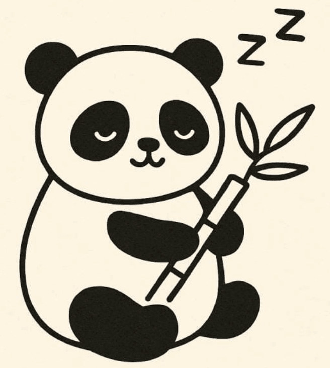 Sleepy panda cross-stitch pattern