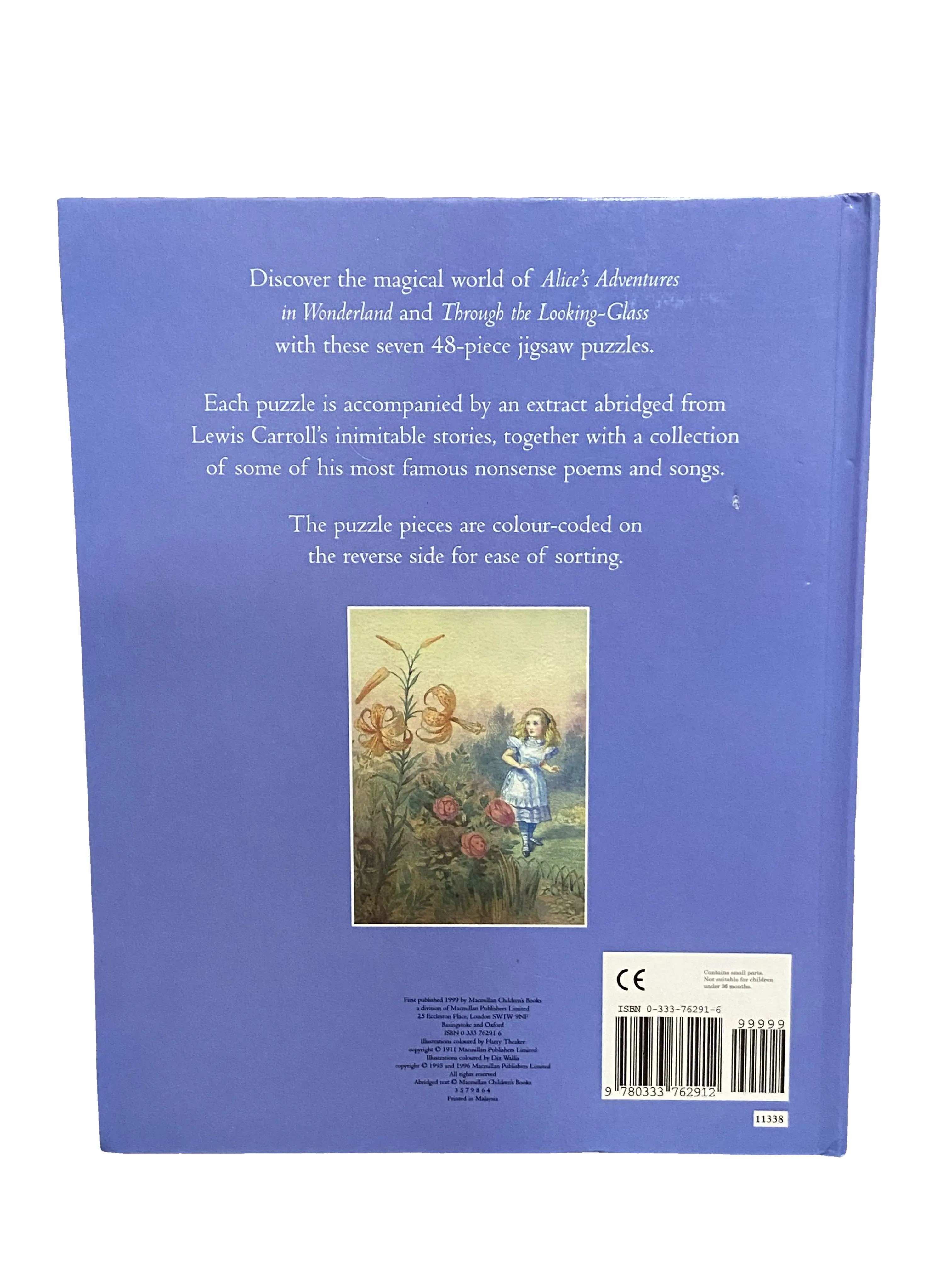 Alice in Wonderland Jigsaw Book, Very Good condition, back cover