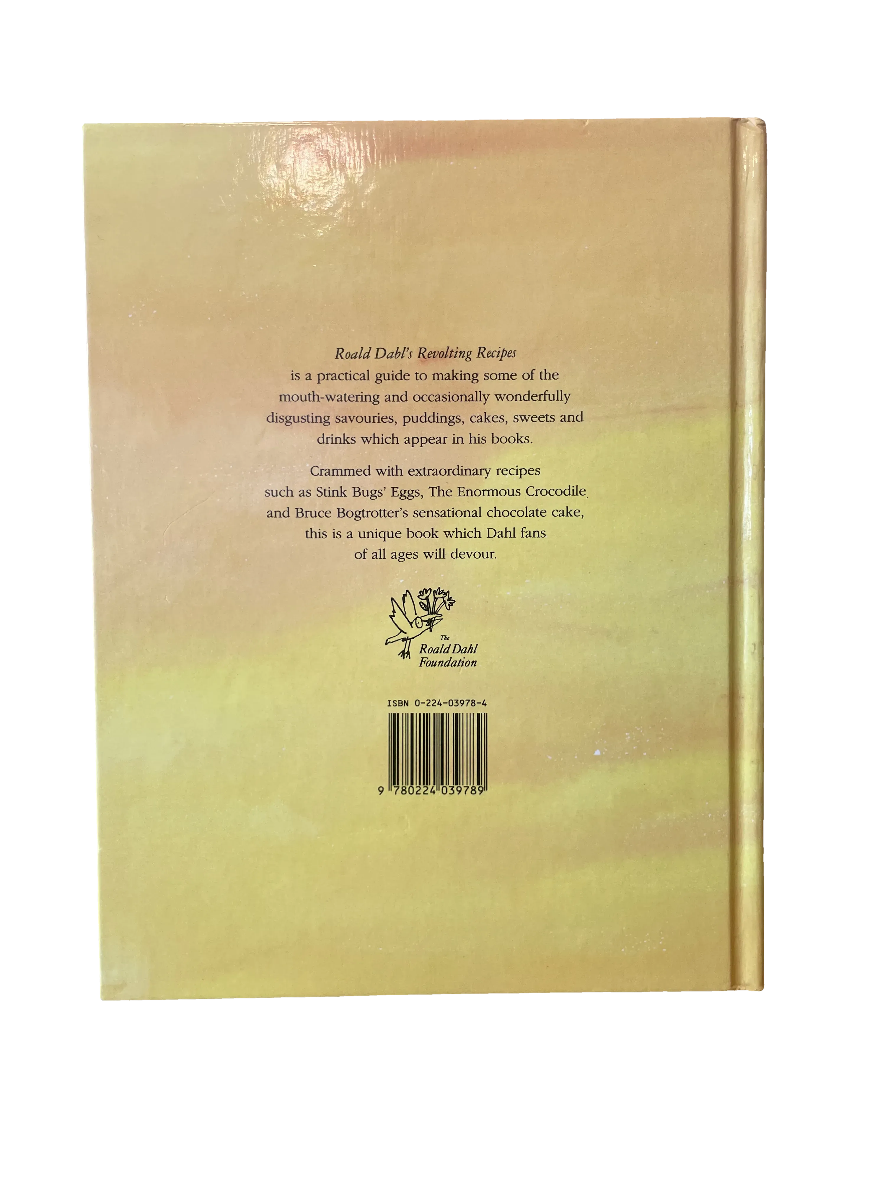 Roald Dahl's Revolting Recipes by Roald Dahl, Very Good condition, back cover