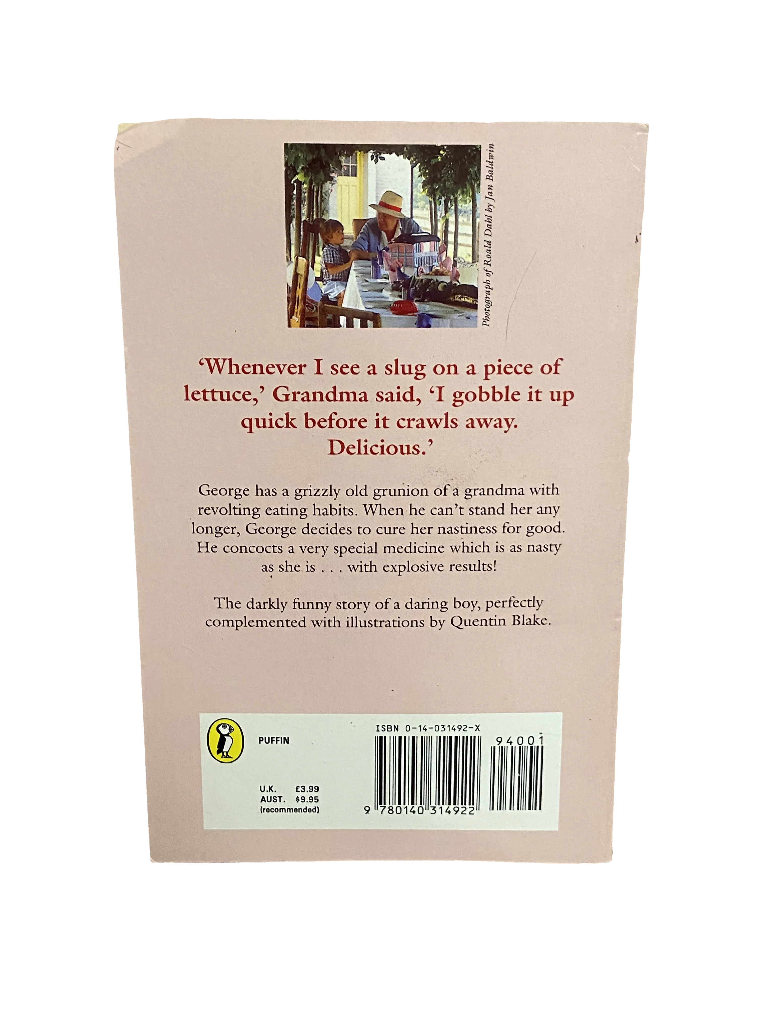 George's Marvellous Medicine by Roald Dahl, Good condition, back cover