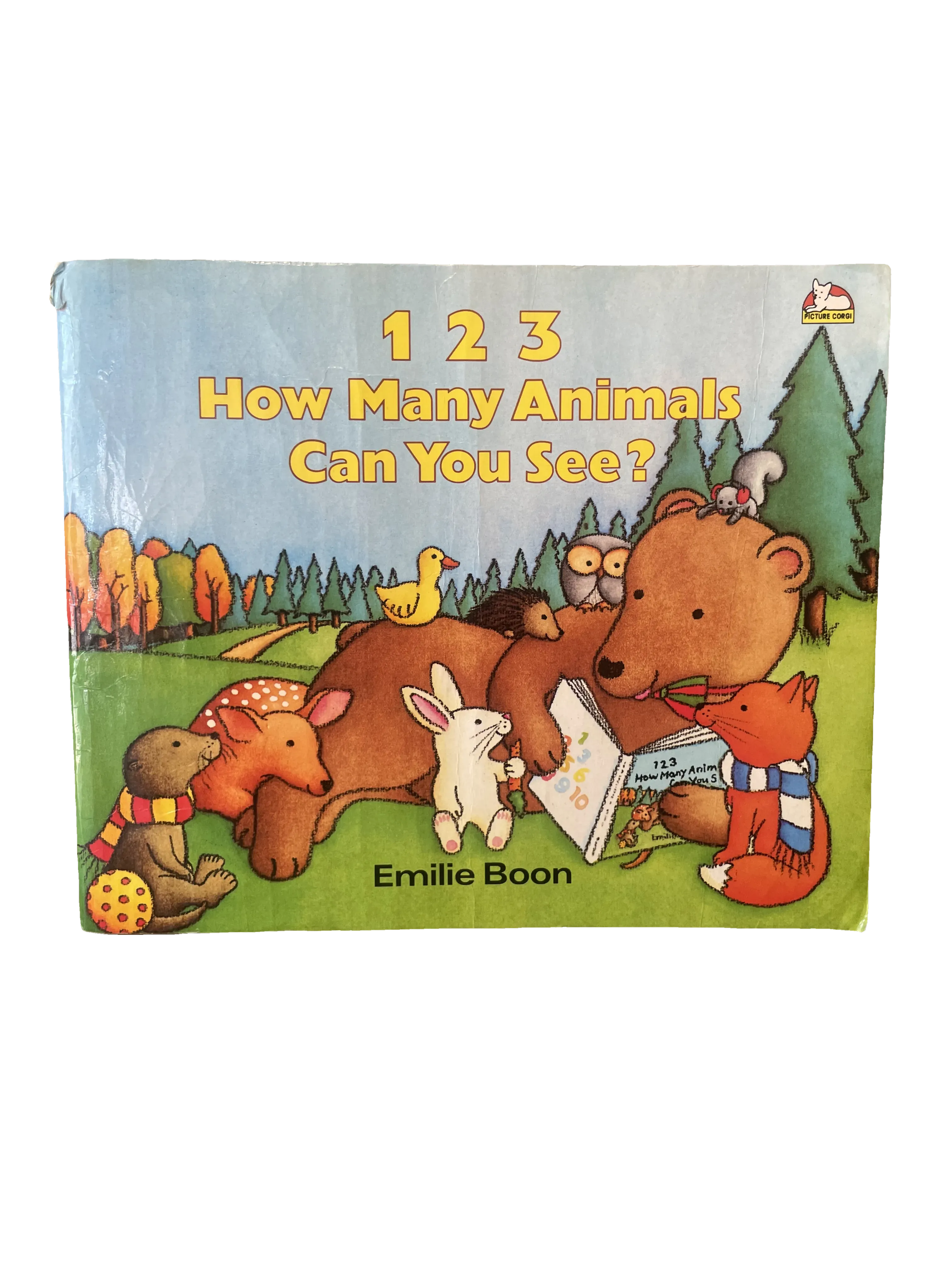 1 2 3 How Many Animals Can You See? by Emilie Boon, Fair condition, front cover