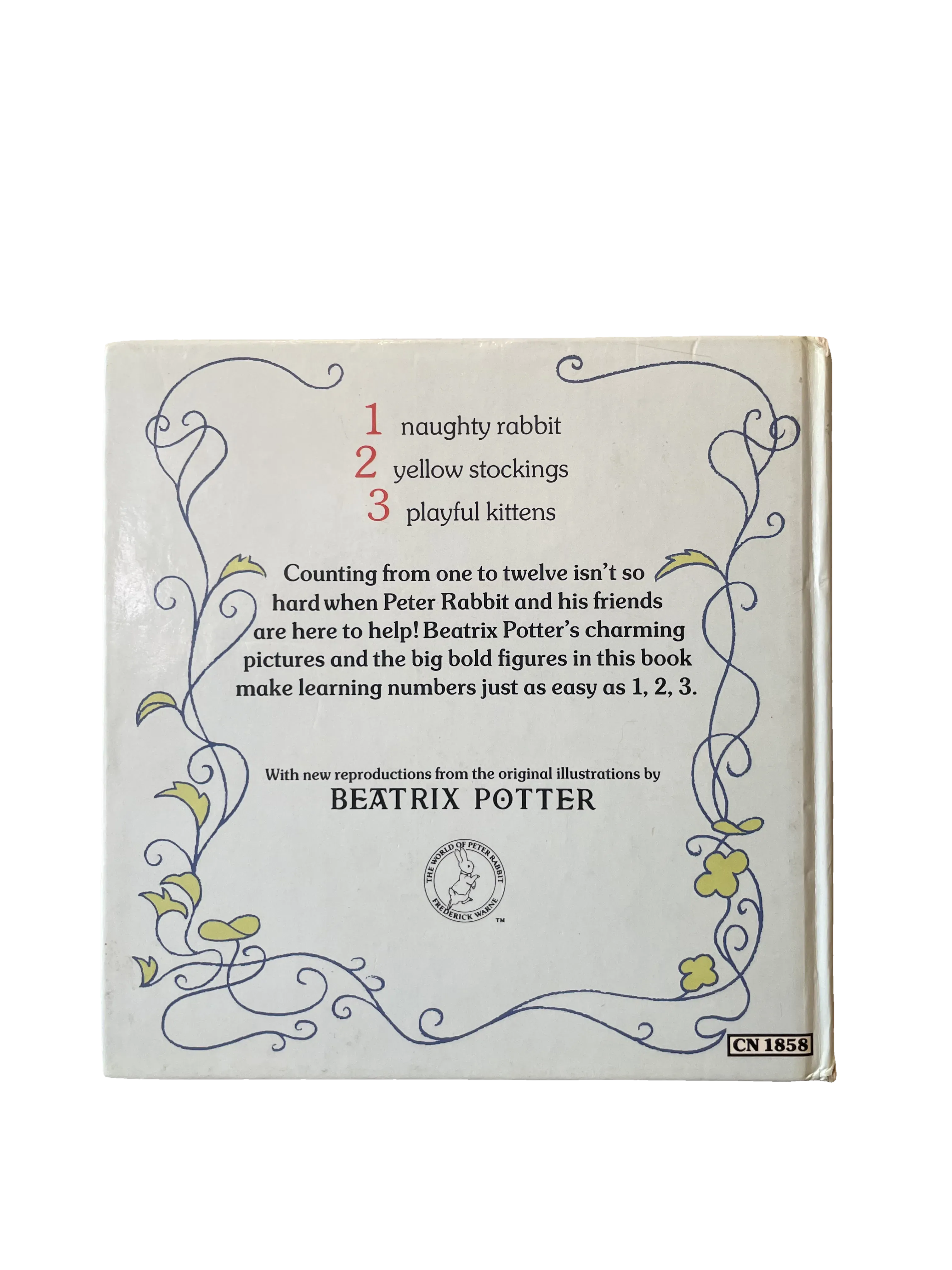 Peter Rabbit's 123 by Beatrix Potter, Good condition, back cover