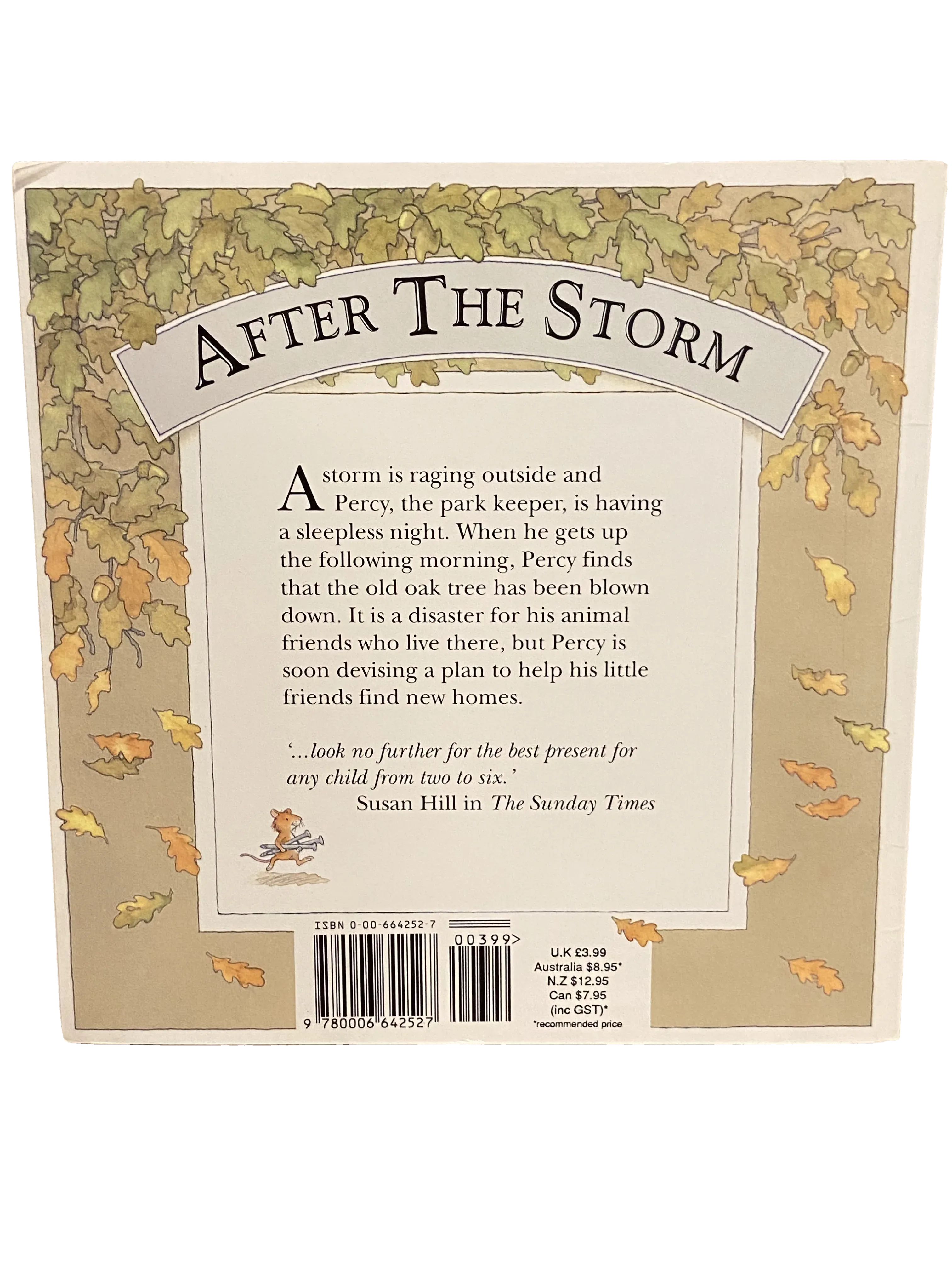After The Storm by Nick Butterworth, Very Good condition, back cover