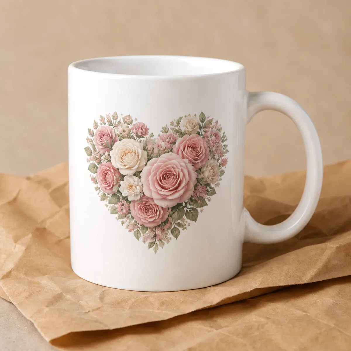 Mug Cœur floral