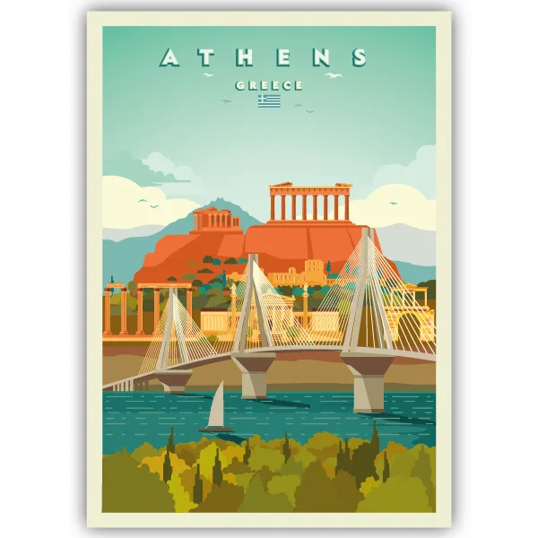Tableau Athènes - Grèce - tableau décoratif Made in France
