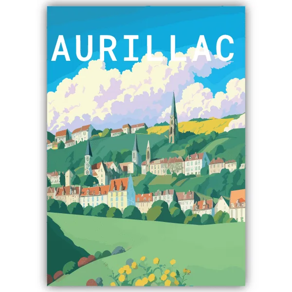 Tableau Aurillac - France - tableau décoratif Made in France