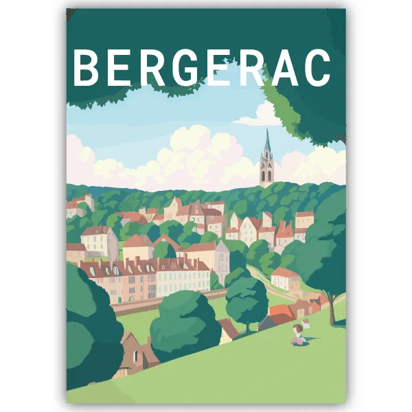 Tableau Bergerac - France - tableau décoratif Made in France