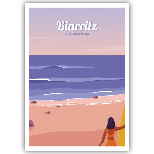 Tableau Biarritz - La Côte des Basques - tableau décoratif Made in France