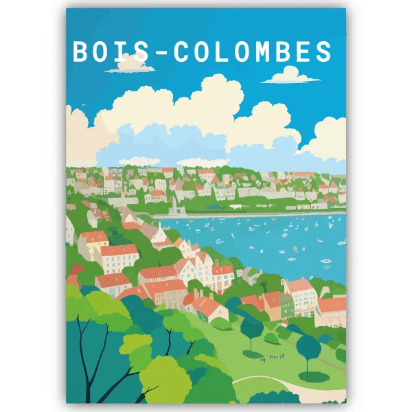 Tableau Bois-Colombes - France - tableau décoratif Made in France